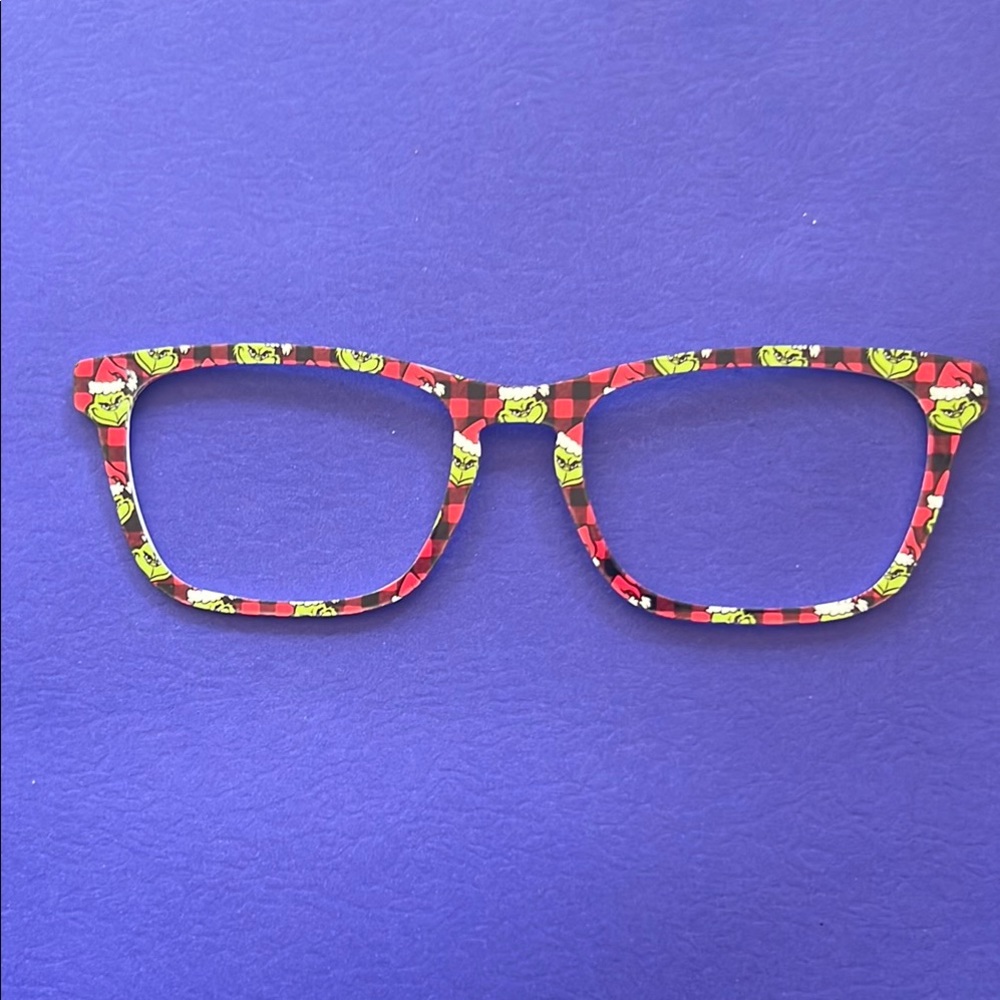 Red and Black Checkered Grinch Glasses Frame